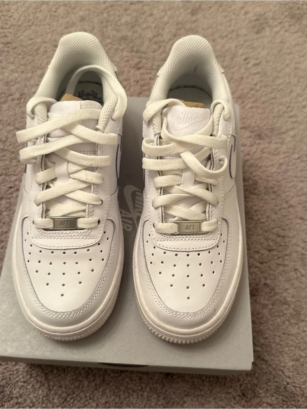 Nike Kids White Low-Top Leather Sneakers